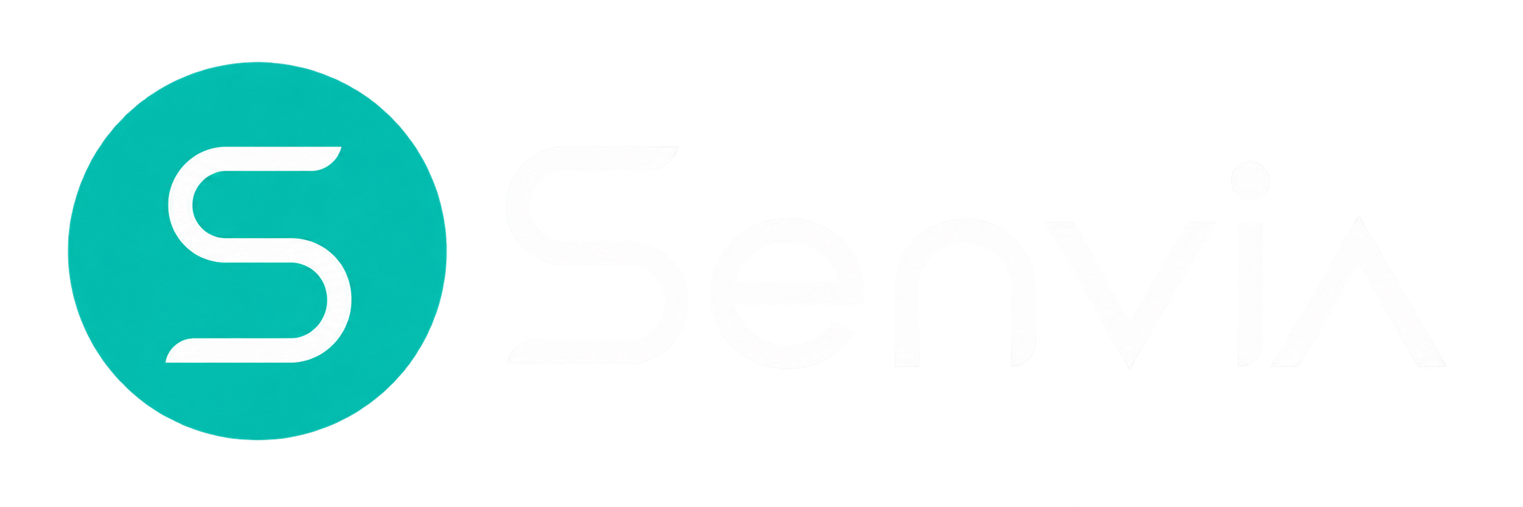 Senvia logo with teal S icon